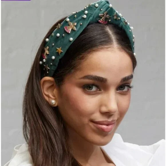Lele Sadoughi Green Velvet Headband Lele Sadoughi Designer Women main image 3